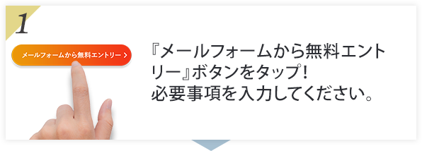 『メールフォームから無料エントリー』ボタンをタップ！必要事項を入力してください